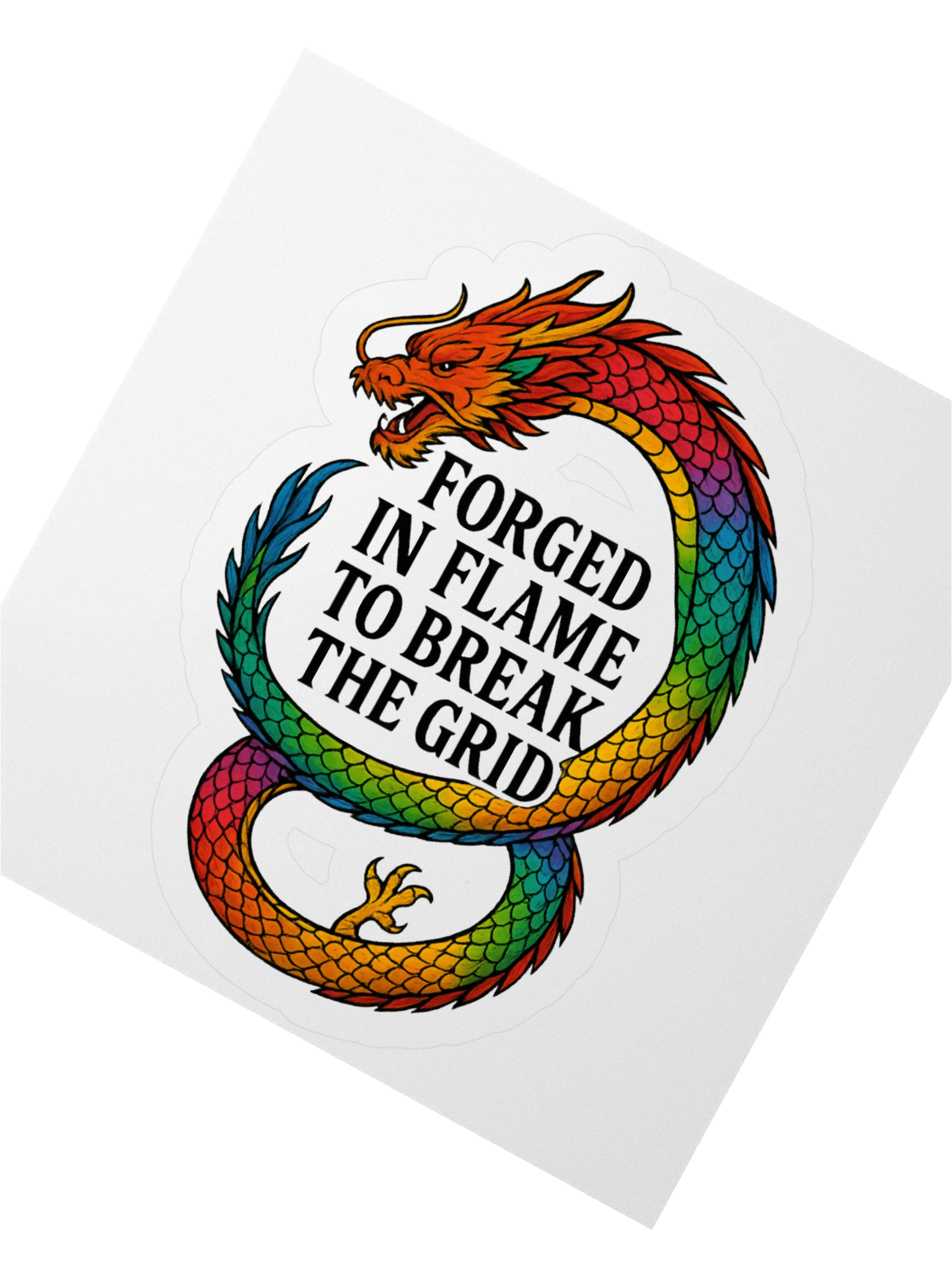 🐉 Forged in Flame – Dragon Sigil Sticker Stick the signal. Break the grid. product image (1)