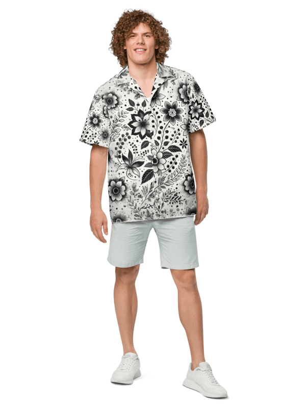 Monochrome Floral Hawaiian Shirt product image (1)