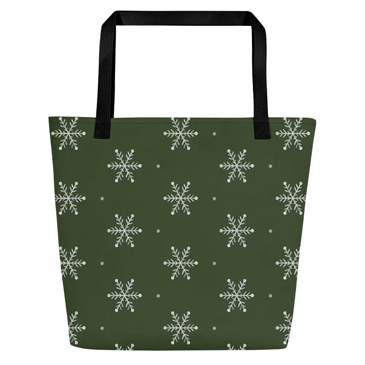 Green Snowflake Holiday Tote Bag product image (1)