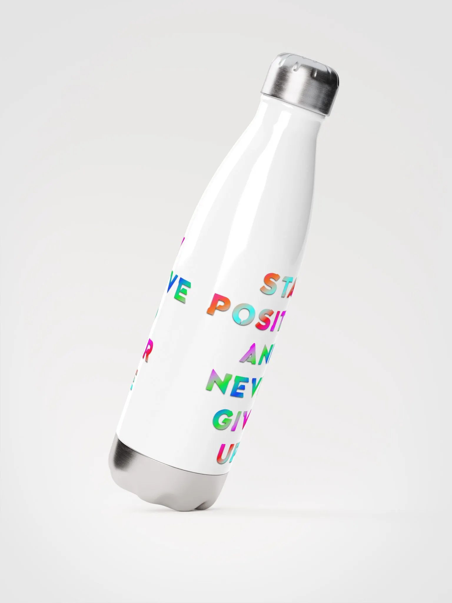 BLADE Army stay positive and never give up Color Stripes white Water bottle product image (2)