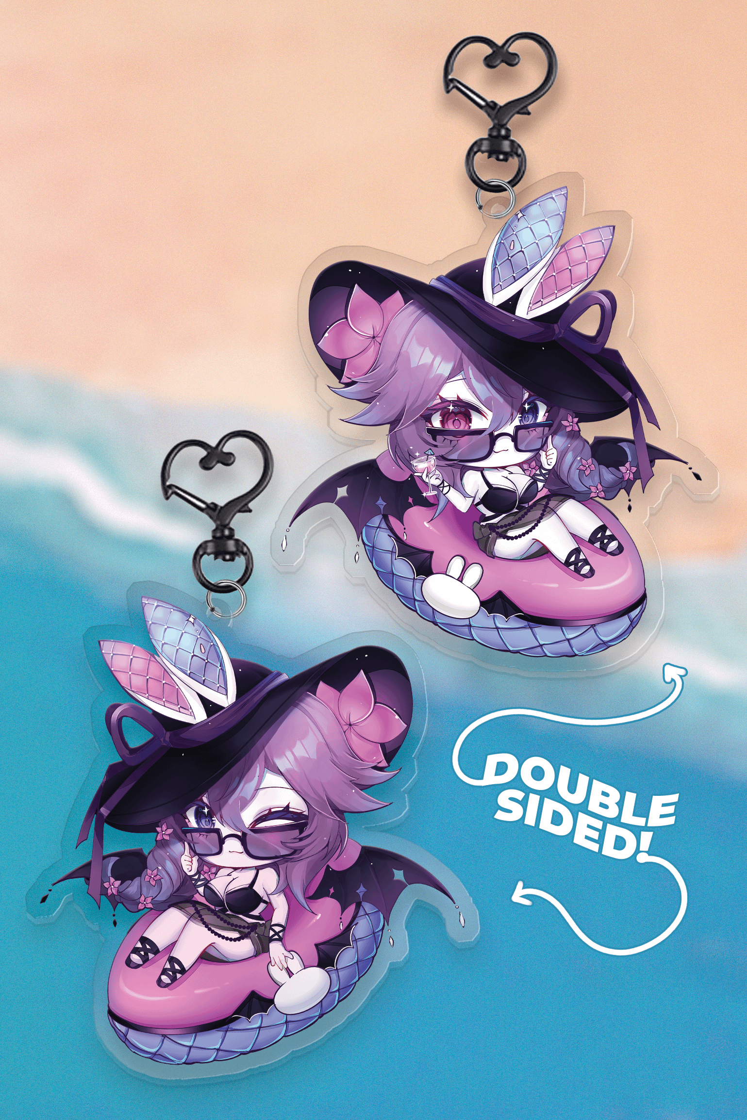 CottontailVA Beach Acrylic Charm [Double-sided] product image (1)
