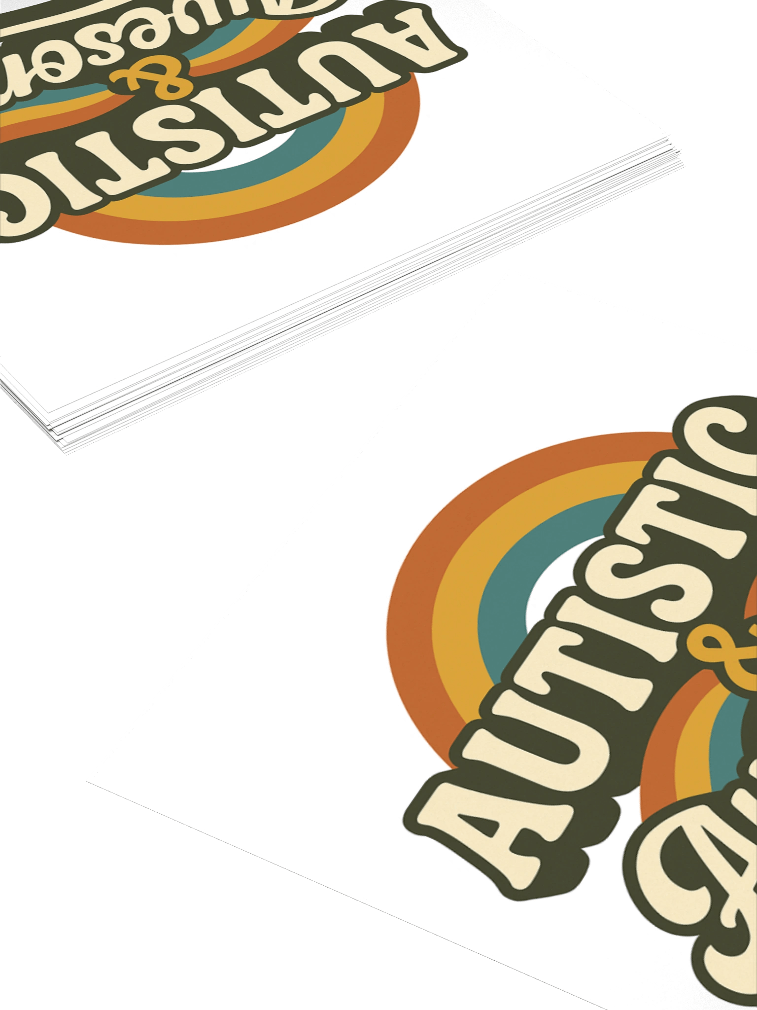 Retro Rainbow Autistic & Awesome Stickers product image (12)