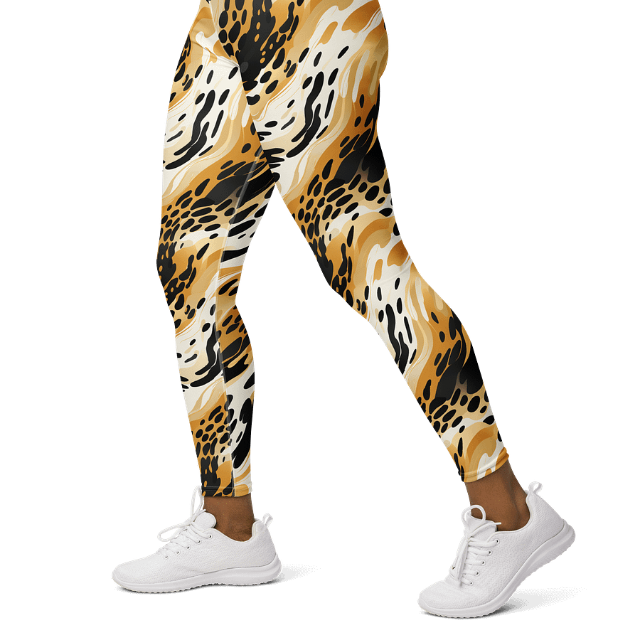 Tiger Stripes Leggings - Wild Orange, Black & White Pattern product image (3)