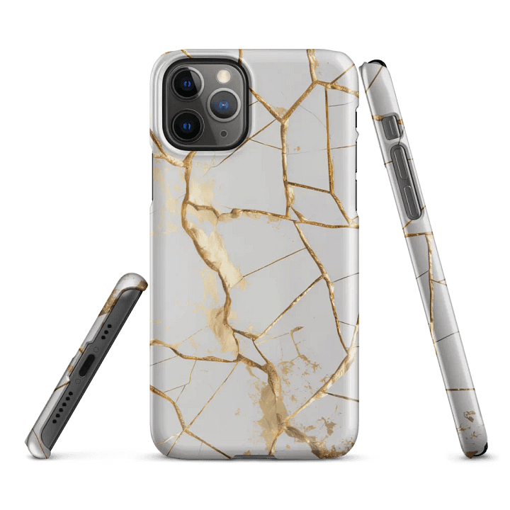 Elegant White & Gold Kintsugi Snap iPhone Case product image (3)