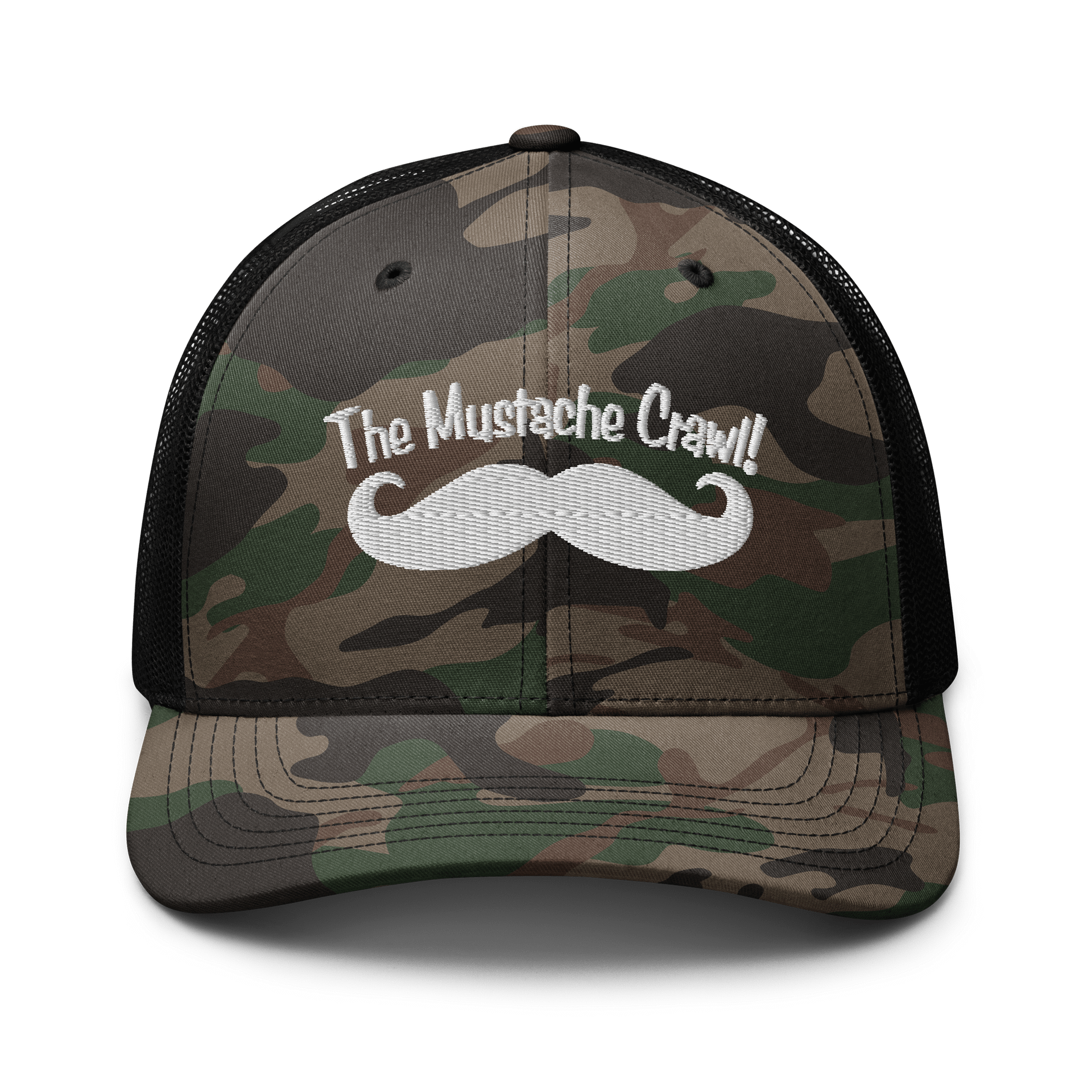 The Mustache Crawl Camo Trucker Hat product image (1)