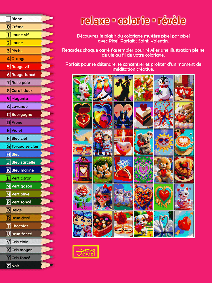 Pixel-Parfait : Saint-Valentin - Coloriage pixel mystère numéroté | Livre à imprimer product image (2)