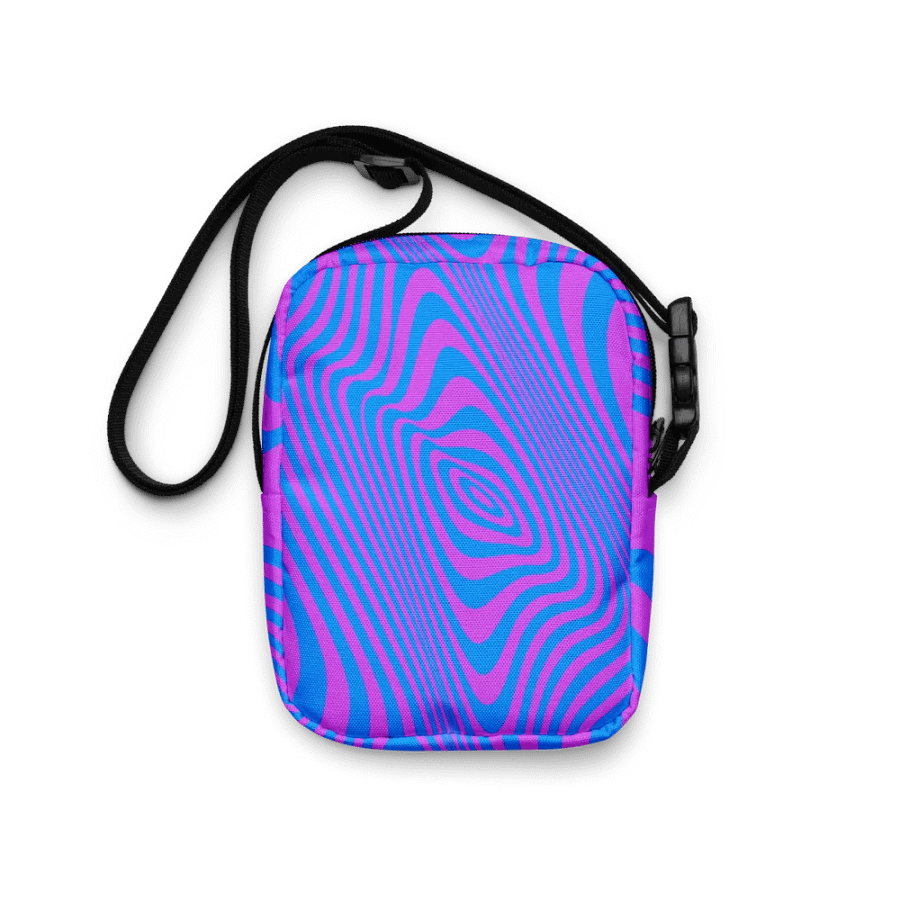 Psychedelic Wave All-Over Crossbody Bag students moms art lovers product image (6)