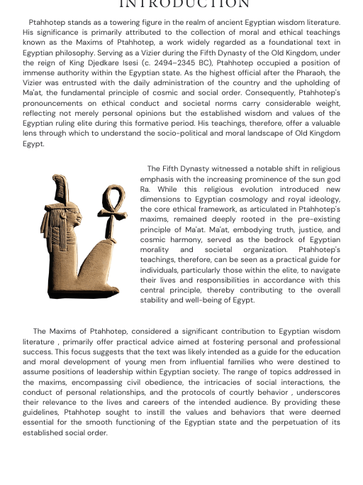 The Maxims of Ptahhotep with Hieroglyphic Text and Explanation product image (3)