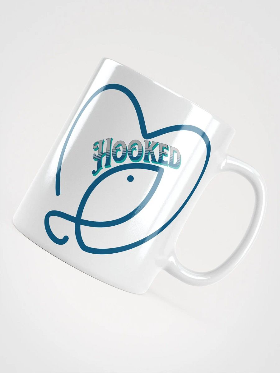 Hooked On Love Ceramic Mug, Heartfelt Connection Mug, Heart & Fish Coffee Cup, Romantic Love Gift, Valentine's Day Gift, Anniversary Present, Fisherman's Birthday Gift product image (4)