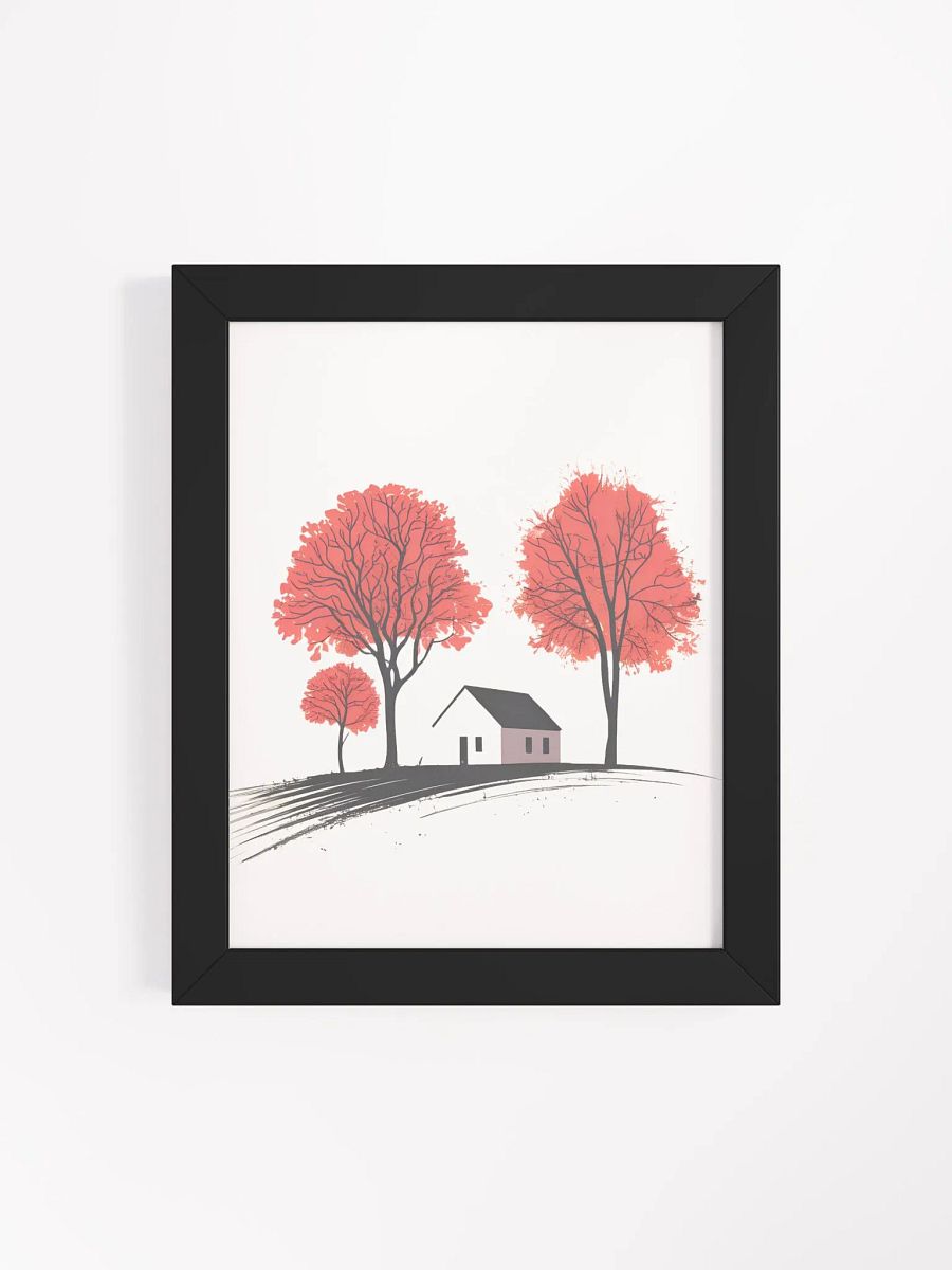 Minimalist Autumn Home Decor: Vibrant Red Trees Framed Poster product image (96)