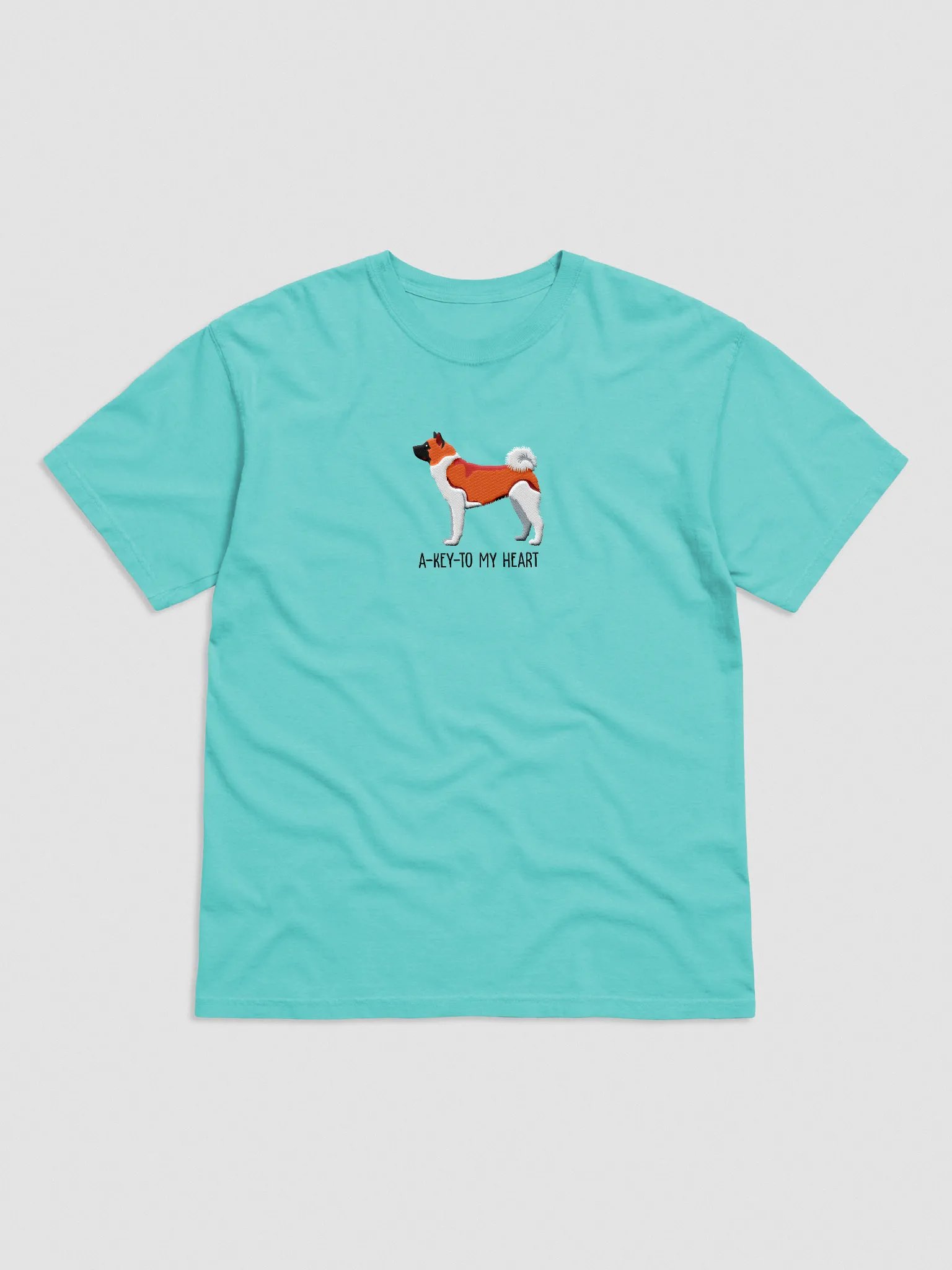 A-Key-To My Heart T-Shirt(Embroidered) of an American Akita(Red) product image (4)