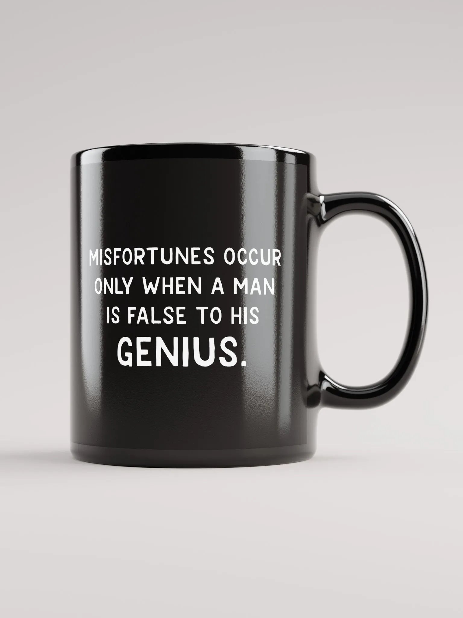 Embrace Your Genius Thoreau Quote Black Coffee Mug product image (2)