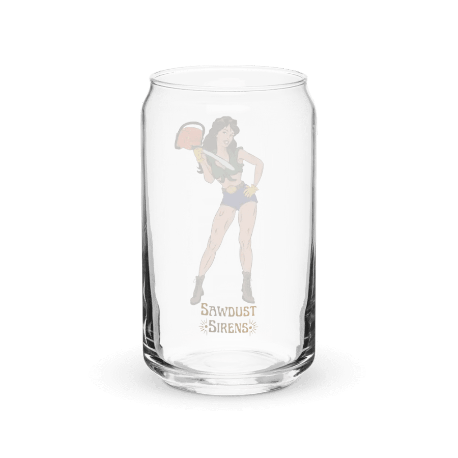 Brunette Chainsaw Betty Pinup Glass product image (4)