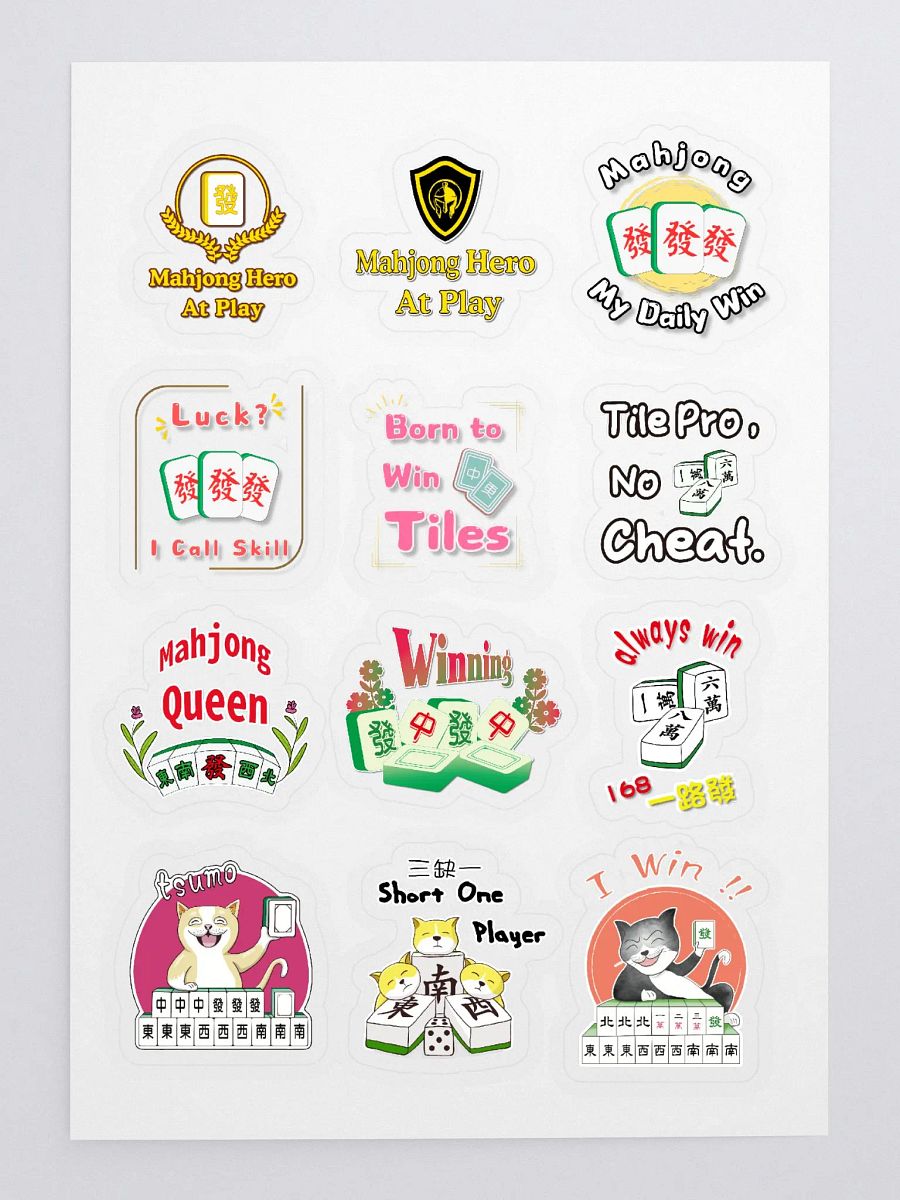 Mahjong Gift_12-piece Mahjong Sticker Set product image (3)