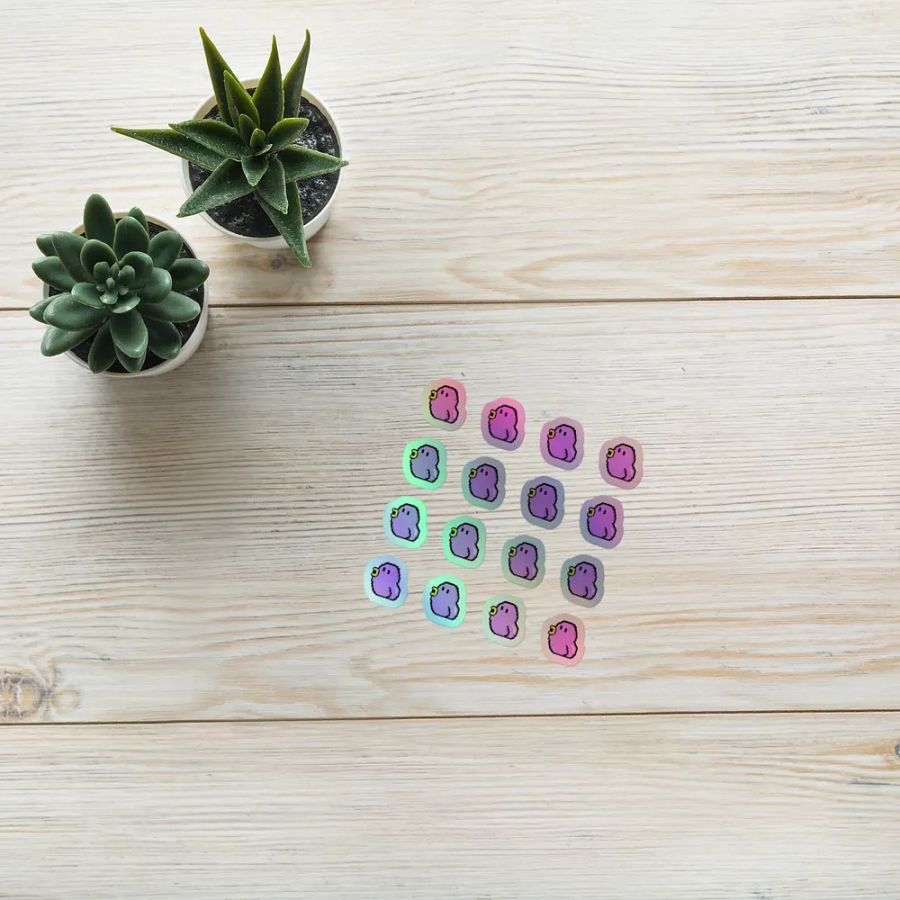 bum emote holographic stickers product image (7)