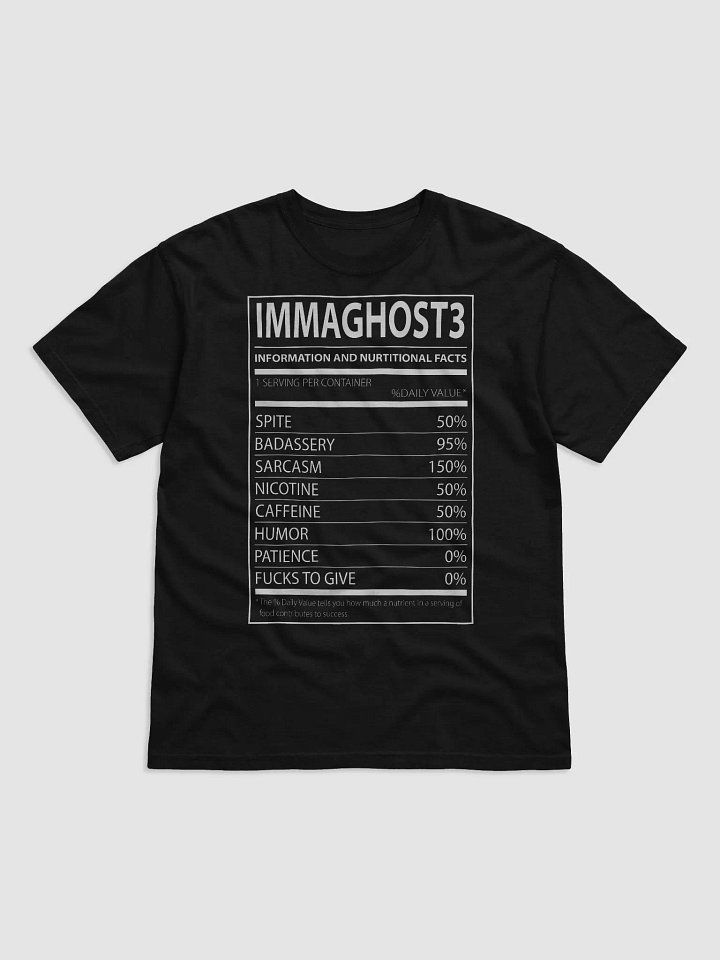 Ghost Nutritional Facts (Dark Shirt) product image (1)