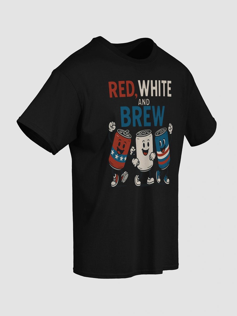Red White and Brew 4th of July T-Shirt - Patriotic Beer & Soda Cans product image (15)