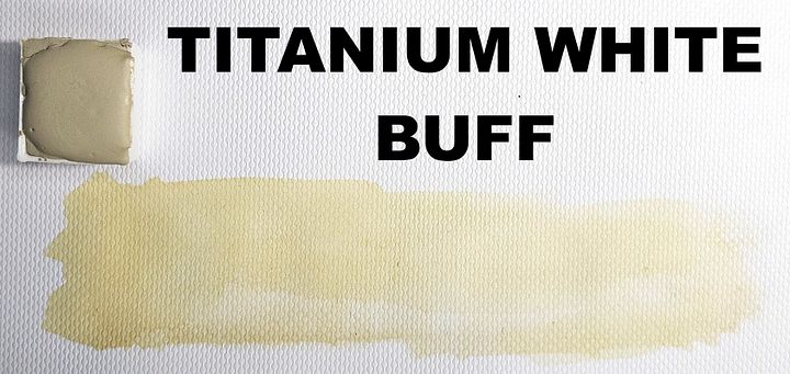 Titanium White Buff Water Color Paint Half Pan product image (1)