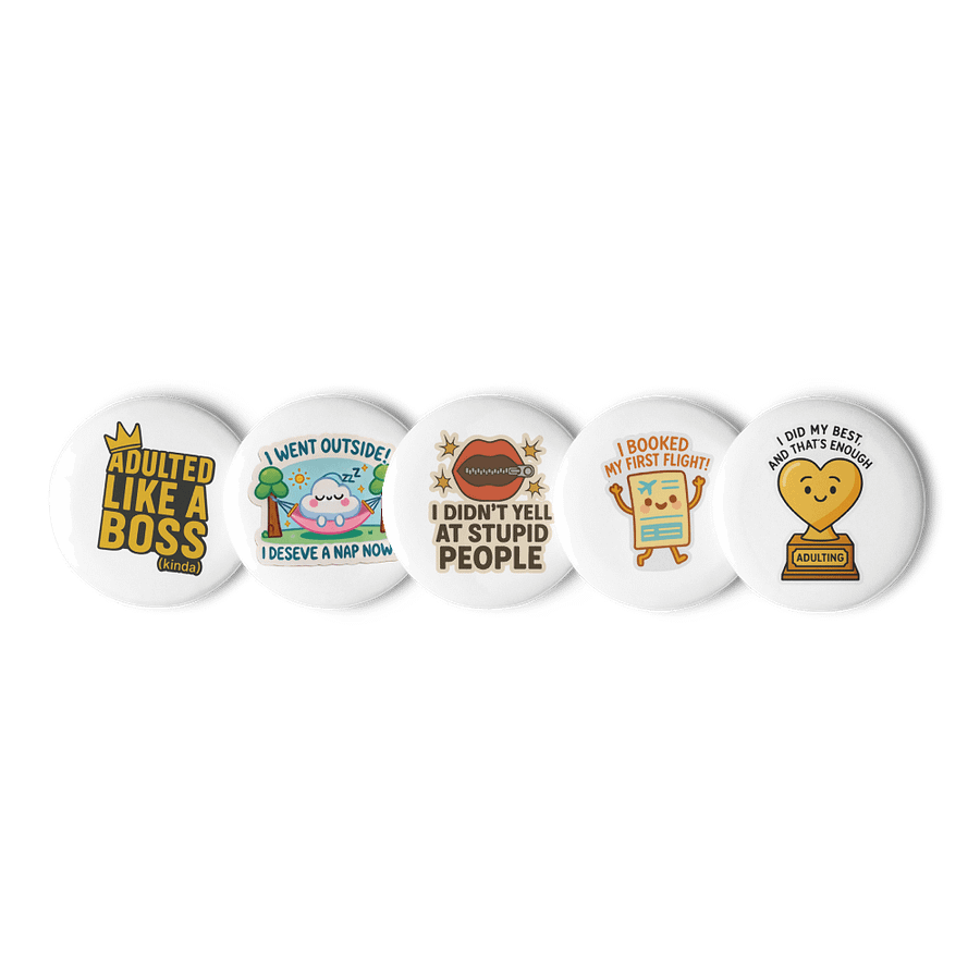 Adulted Like a Boss Pin Buttons Set product image (1)
