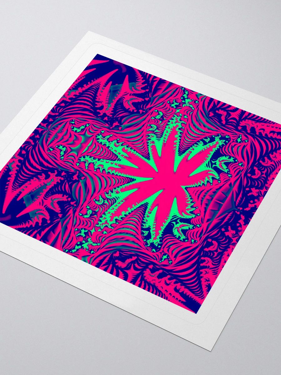 Cannabis Psychedelic Stoner Sticker, Hot Pink Blue Green Weird Weed Leaf Art product image (3)