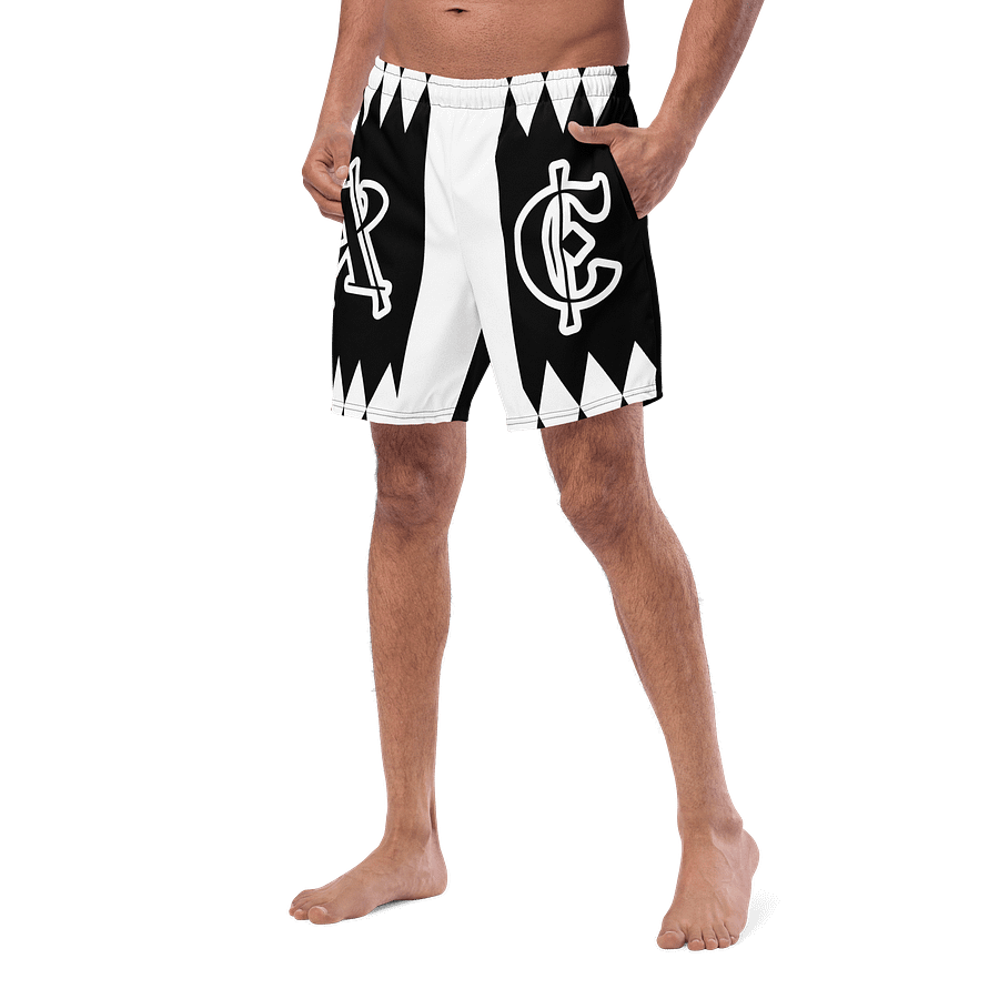 XPRESSIVE @ CAPACITY BLKOUT/WHITE ..XC OR YOUR INITIALS! SWIM TRUNK SHORTS product image (6)