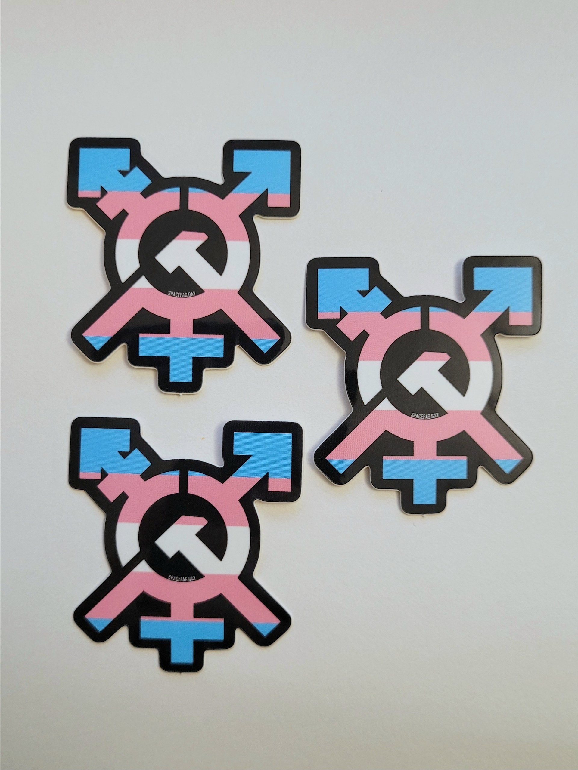 Trans Hammer Gender Sickle Sticker (3 Pack) product image (1)
