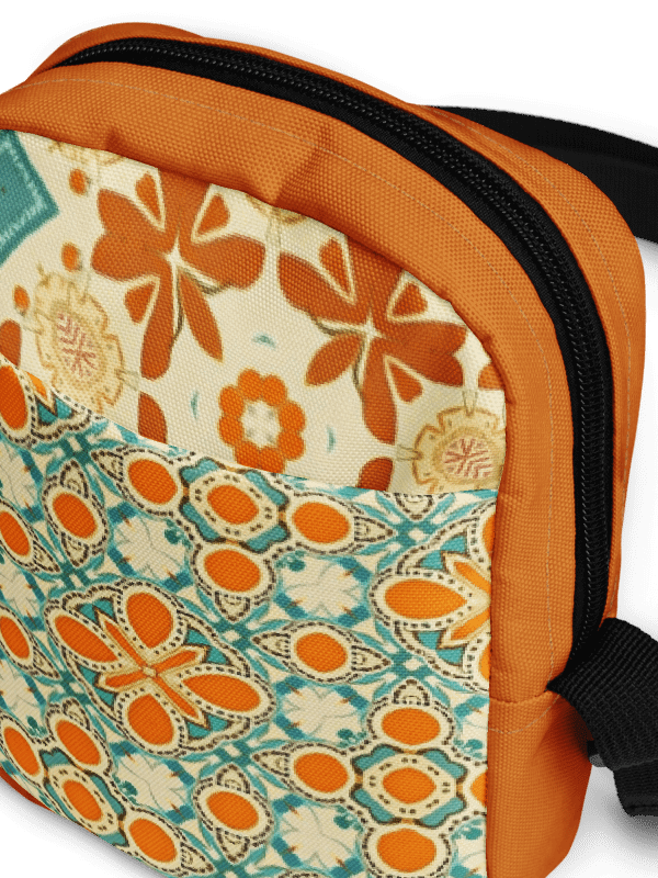 Orange, Teal and Tan Boho Crossbody Bag – Two-Pattern Style product image (3)