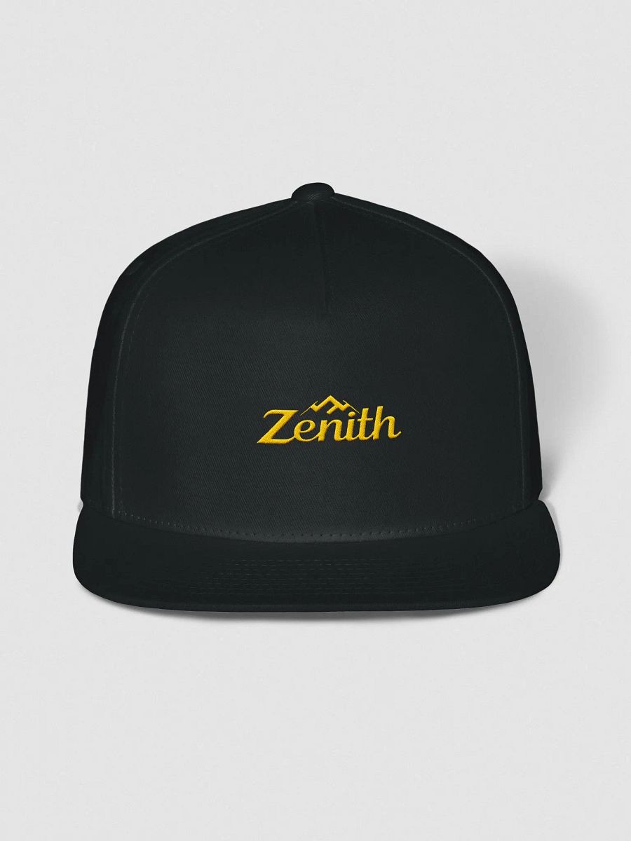 Flat Snapback Cap with Embroidered ZENITH and Mountain Peak Design product image (3)