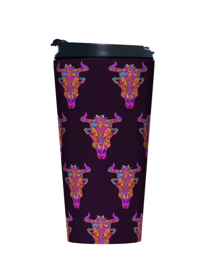 Neon Bull Skull - Stainless Steel Travel Mug product image (1)