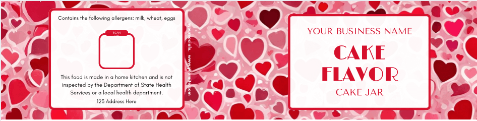 Valentines Heart Cake Jar Label Templates product image (1)
