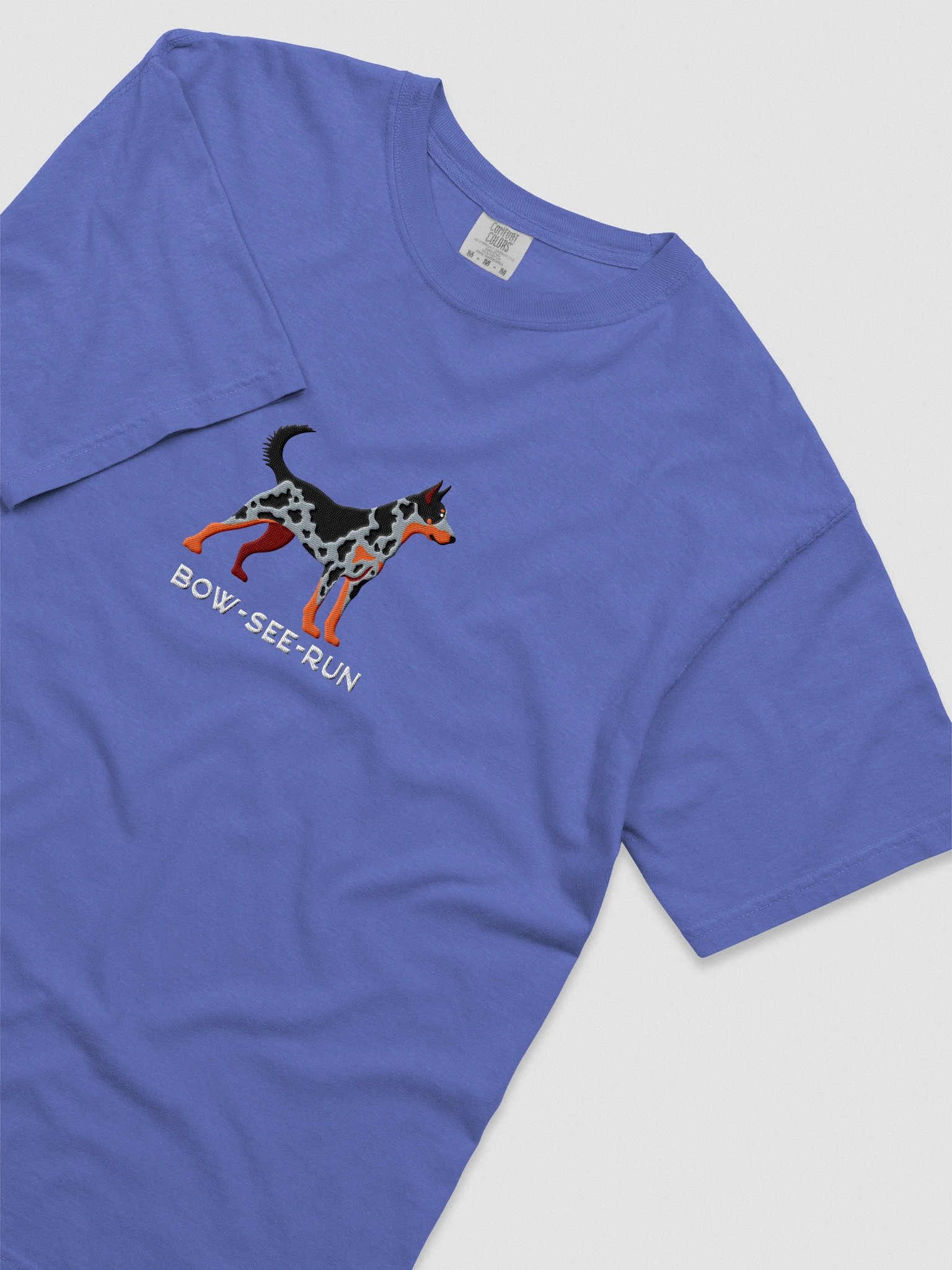 Bow-See-Run T-Shirt(Embroidered) of a Beauceron(Harlequin, Cropped Ears) product image (8)