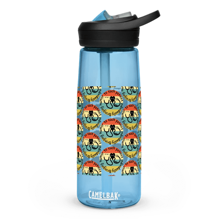 Bringing humor to each patient individually Repeating Pattern Water Bottle product image (4)
