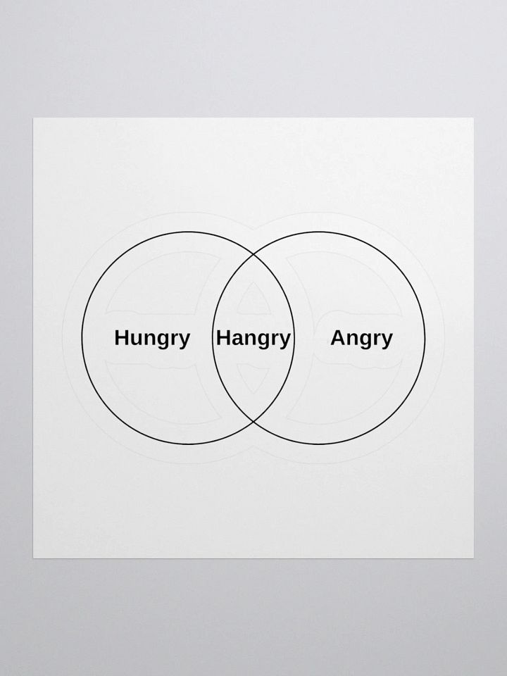 Hungry. Hangry. Angry. — Mood Venn Diagram Sticker product image (2)
