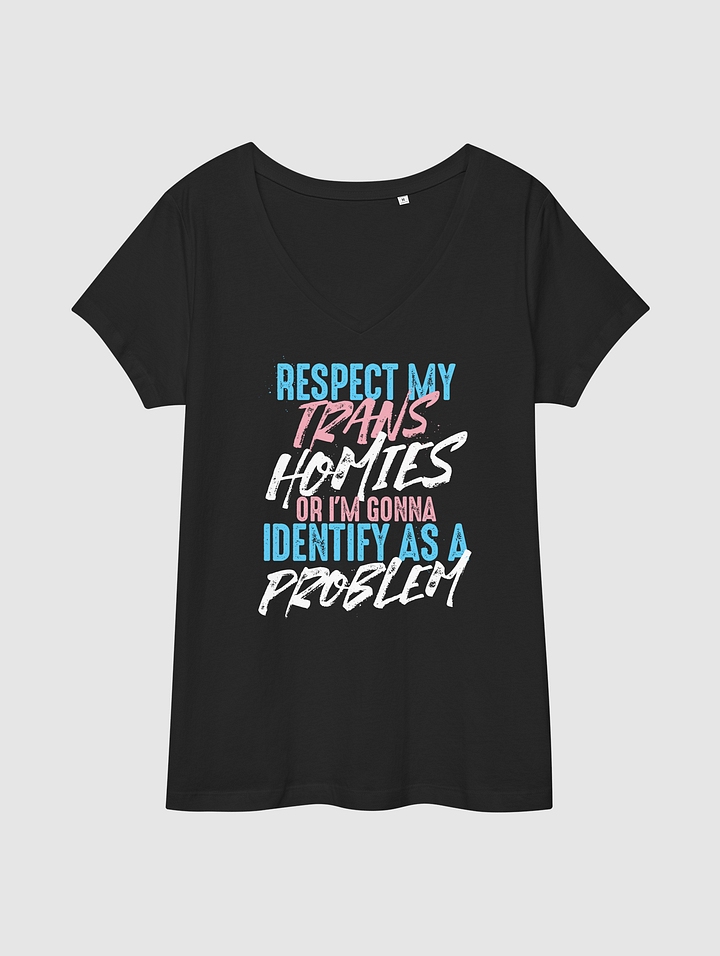 RESPECT TRANS HOMIES WOMEN's FITTED V-NECK CENSORED product image (2)