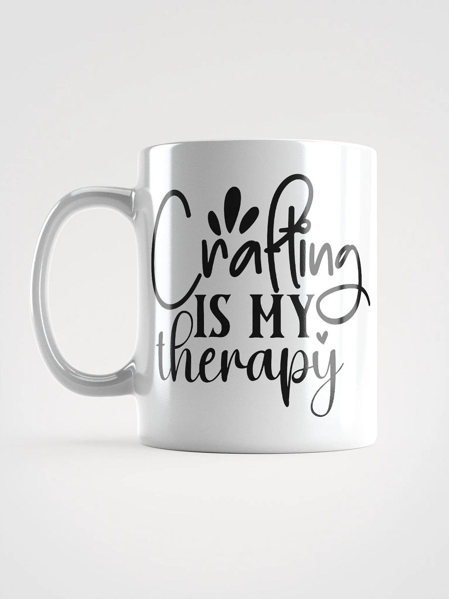 Crafting Is My Therapy White Glossy Mug product image (6)