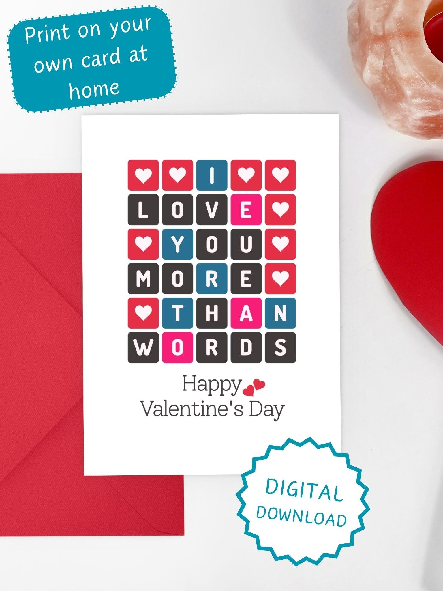 I Love You More than Words Valentine's Day Card product image (1)