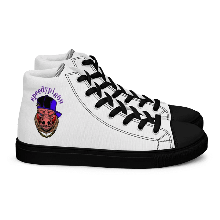 I Support Speedypig69 Dlecventures Men's High Top Canvas Shoes product image (2)