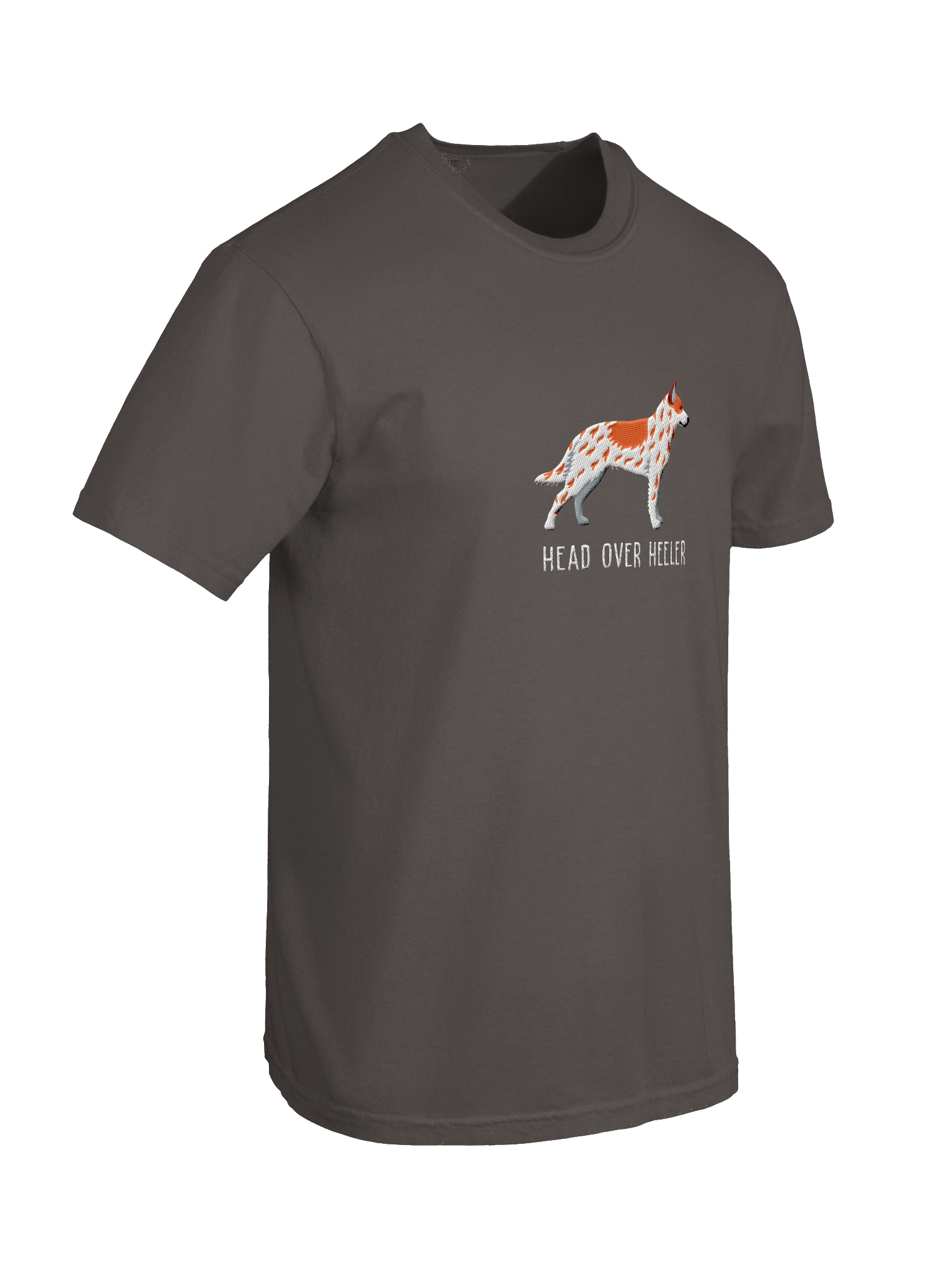 Head Over Heeler T-Shirt(Embroidered) of an Australian Cattle Dog(Red Heeler) product image (18)