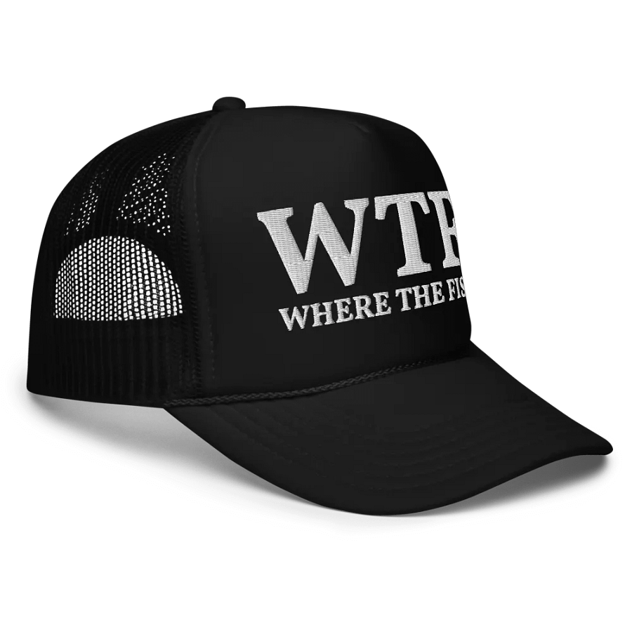 WTF, Where The Fish - Fishing Embroidered Trucker Cap Hat product image (3)