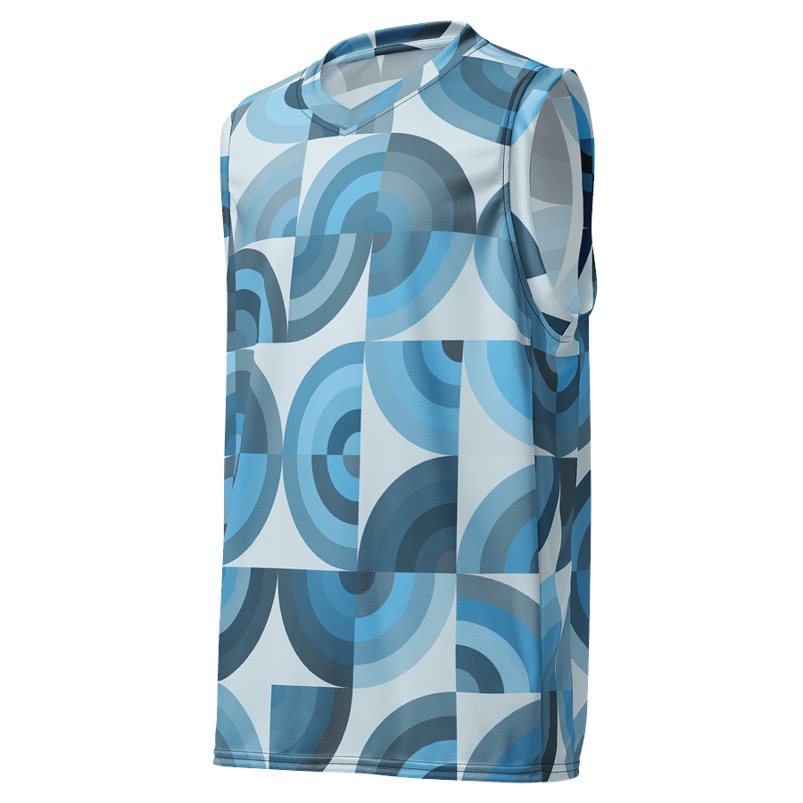 Symmetric Blue Geometry Basketball Jersey product image (4)