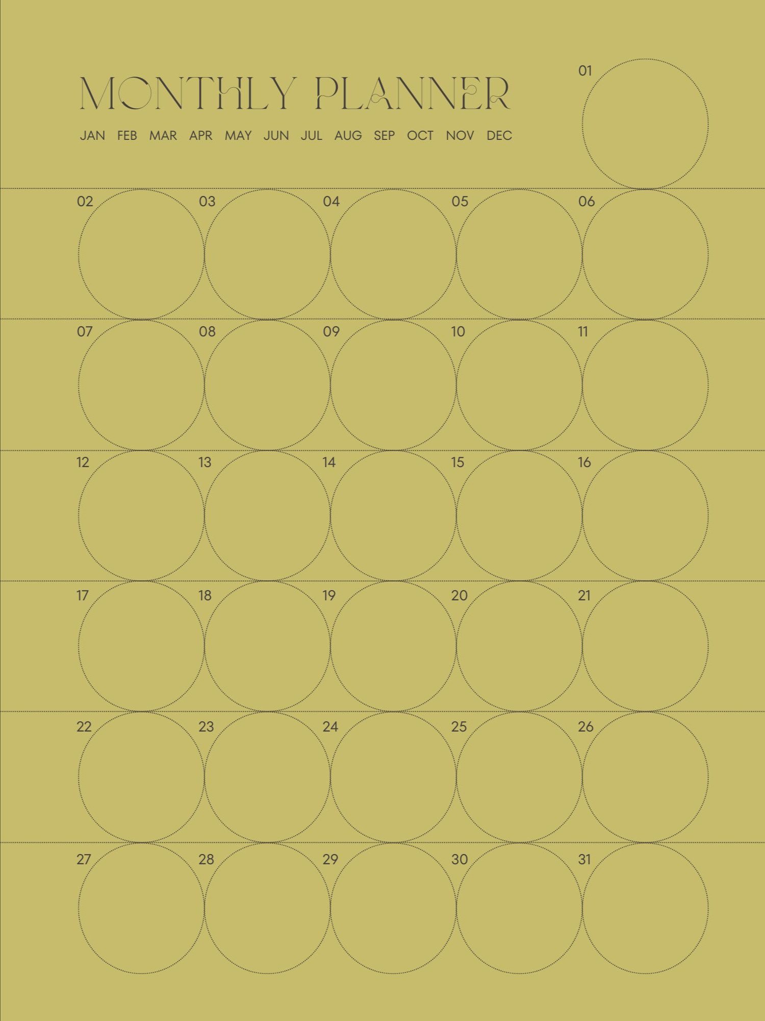 Dark Green Celestial Minimalist Monthly Planner product image (2)