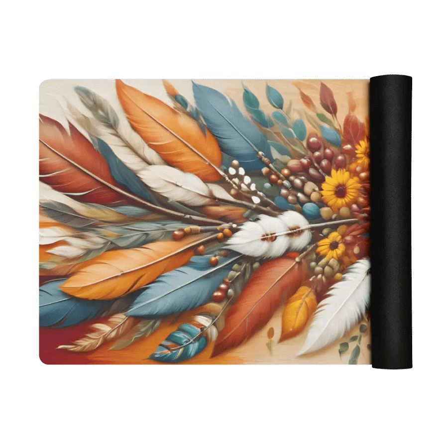 Boho Feathers Yoga Mat product image (1)