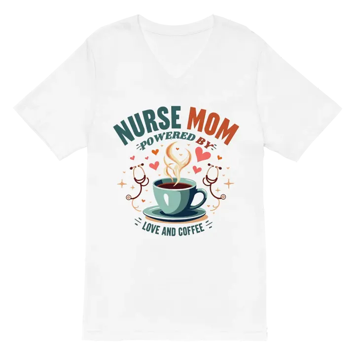 Love and Coffee Nurse Mom V-Neck Tee product image (6)