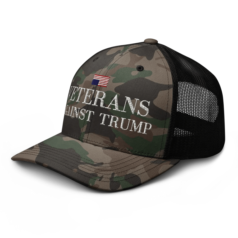 Veterans Against Trump Camp Trucker Hat. (Distress Flag) product image (4)