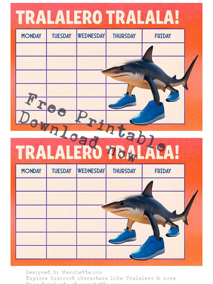 Tralalero Tralala Timetable – Real Shark Edition product image (1)