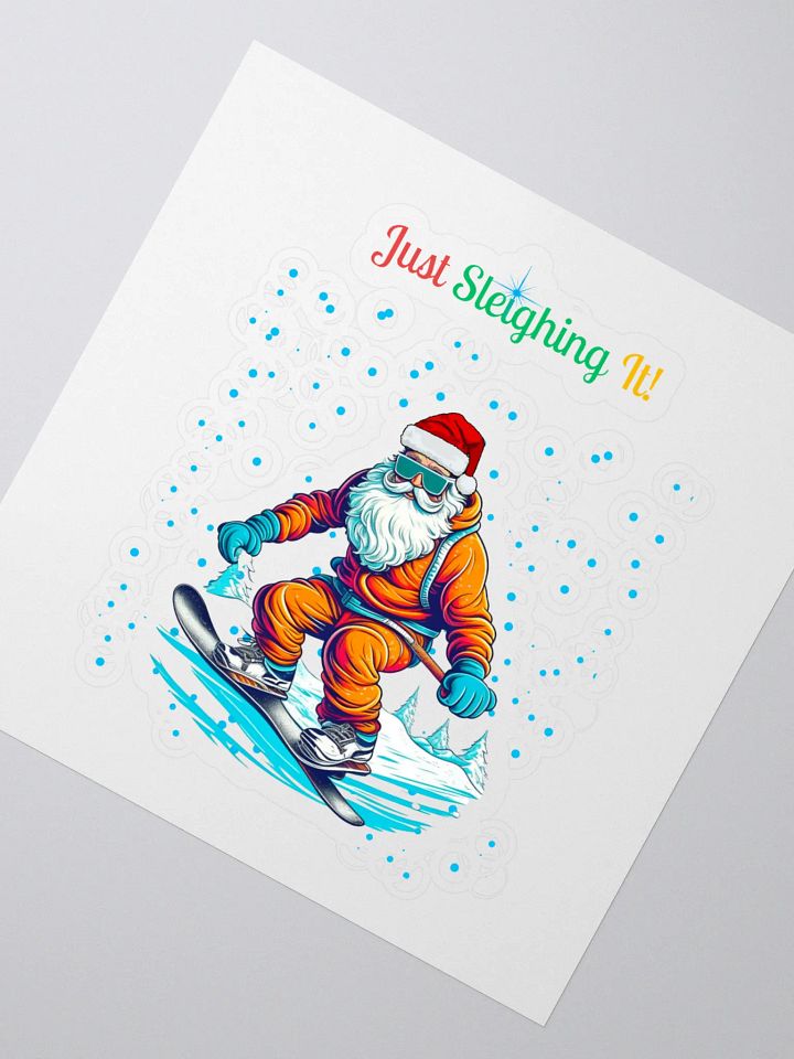 Santa Claus Snowboarding Sticker product image (2)