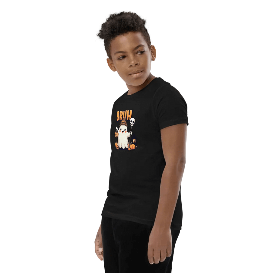 Spooky Ghost Bruh Halloween Youth T-Shirt product image (12)