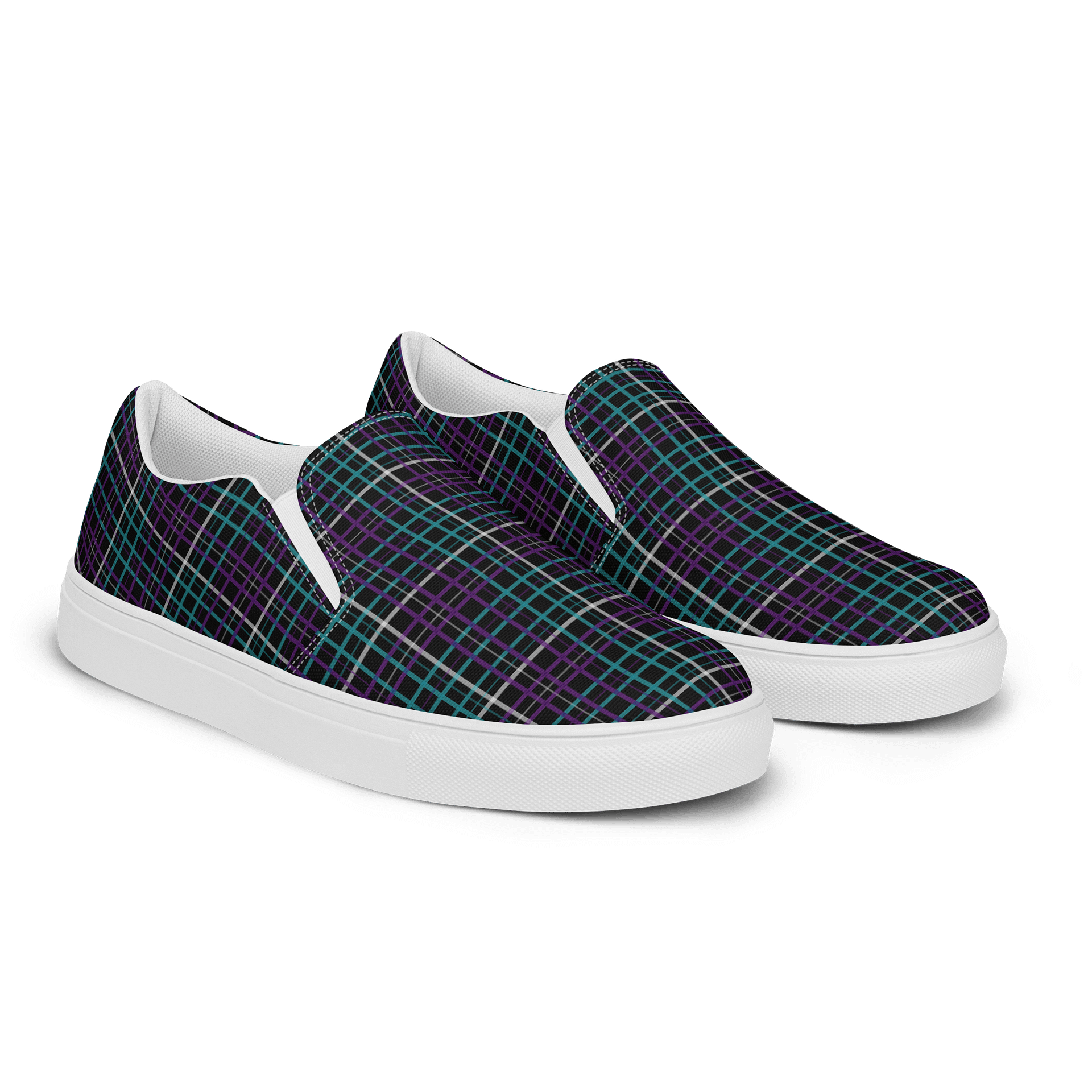 Black Plaid Women's Slip-On Shoes product image (2)