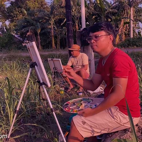 painting outdoor with my friend... #art #artwork #pleinair #outdoorpainting #outdoor #painting #acrylicpainting #ToGodBeTheGl...