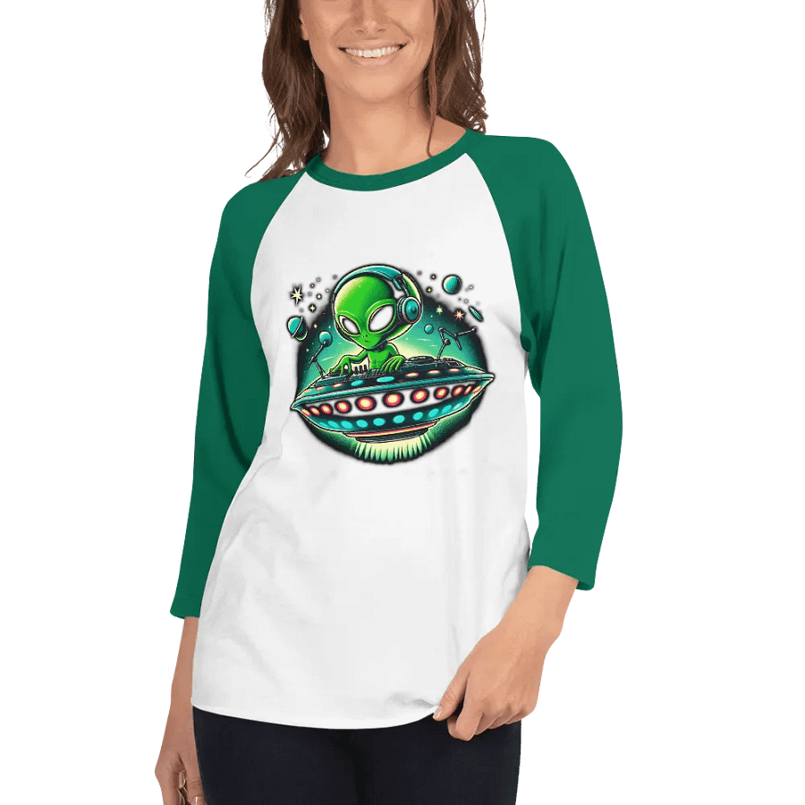 Alien DJ Baseball Style Tee - Light Torso Colors product image (59)